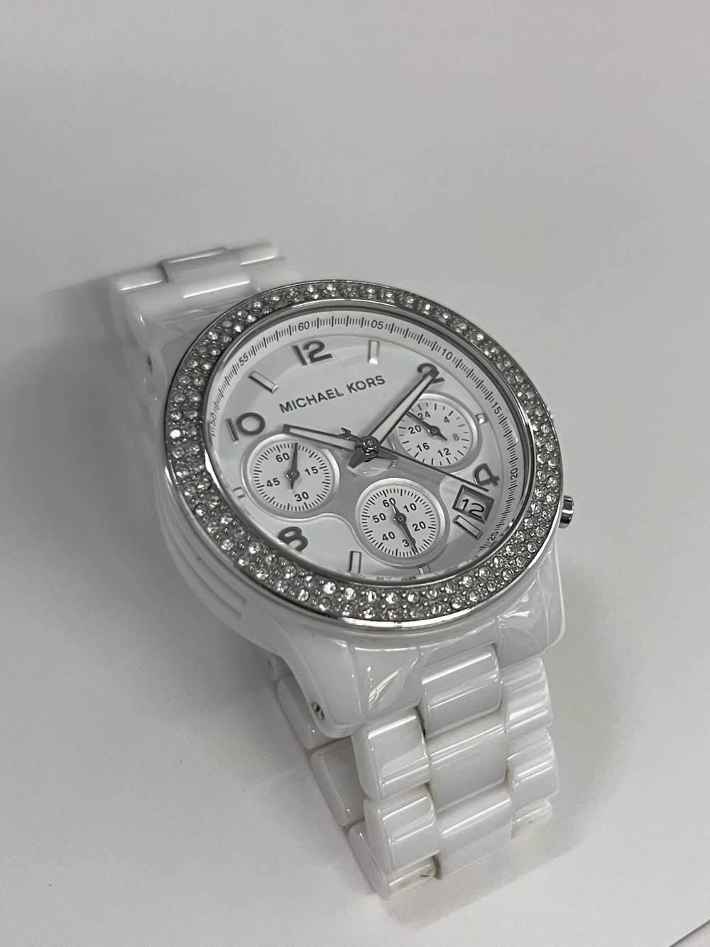 Michael Kors White Ceramic Chronograph Watch